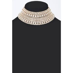 Multi Rhinestone Layered Choker
